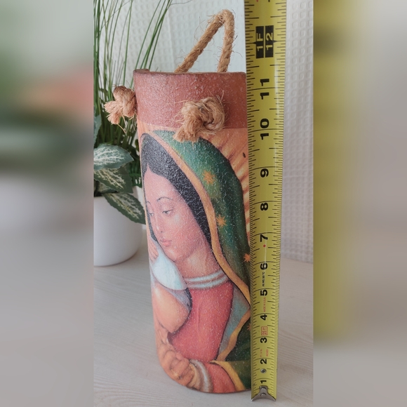 Clay Roofing Tile w/Pope John Paul ll & Blessed Virgin Mary Image Hanging decor - Picture 6 of 8